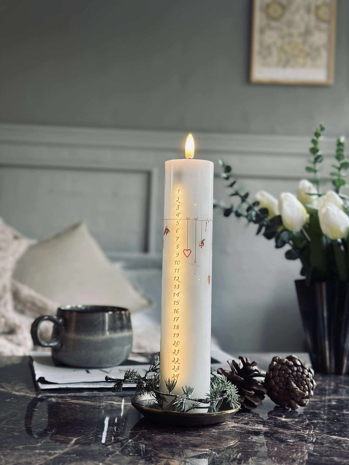 Bougie calendrier LED TWINKLE avec télécommande