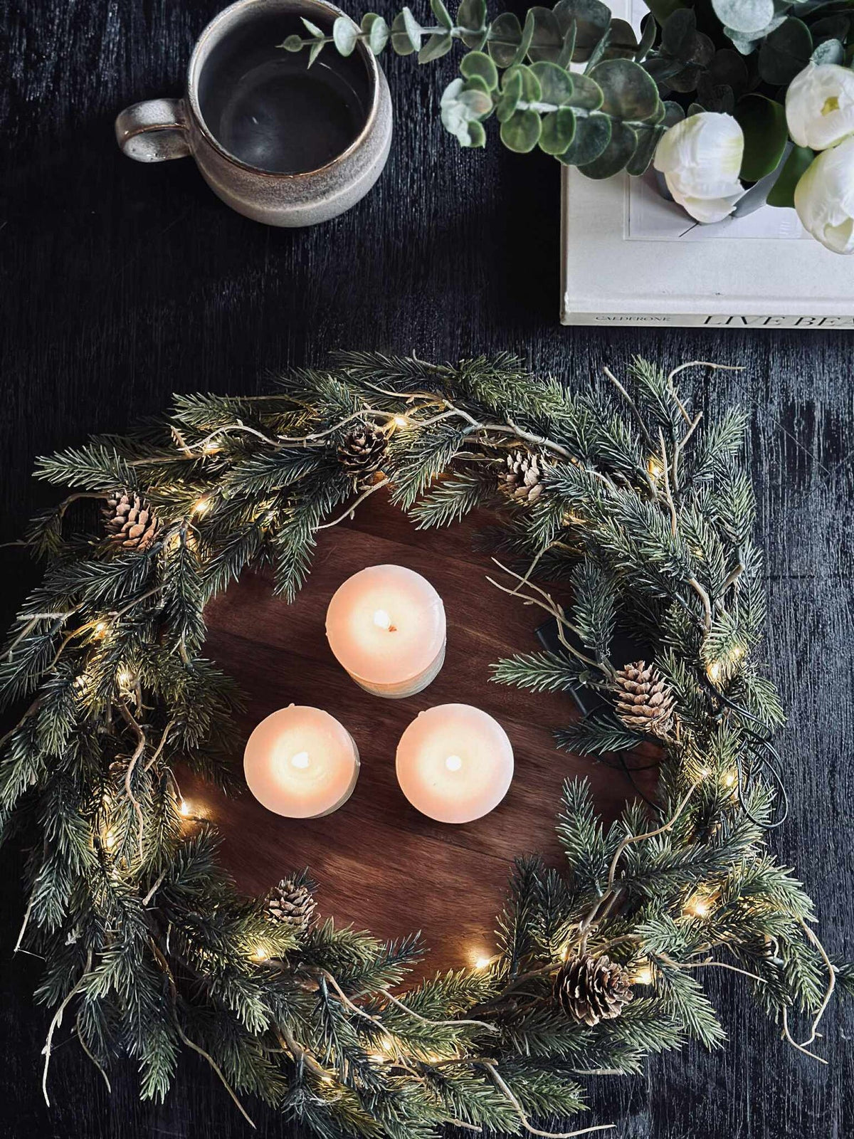 Couronne de Noël lumineuse - Sans neige