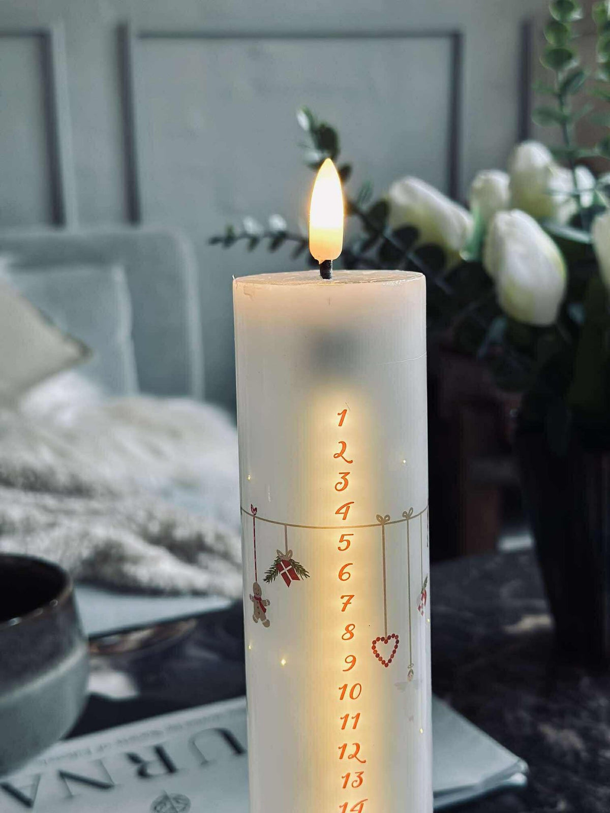 Bougie calendrier LED TWINKLE avec télécommande