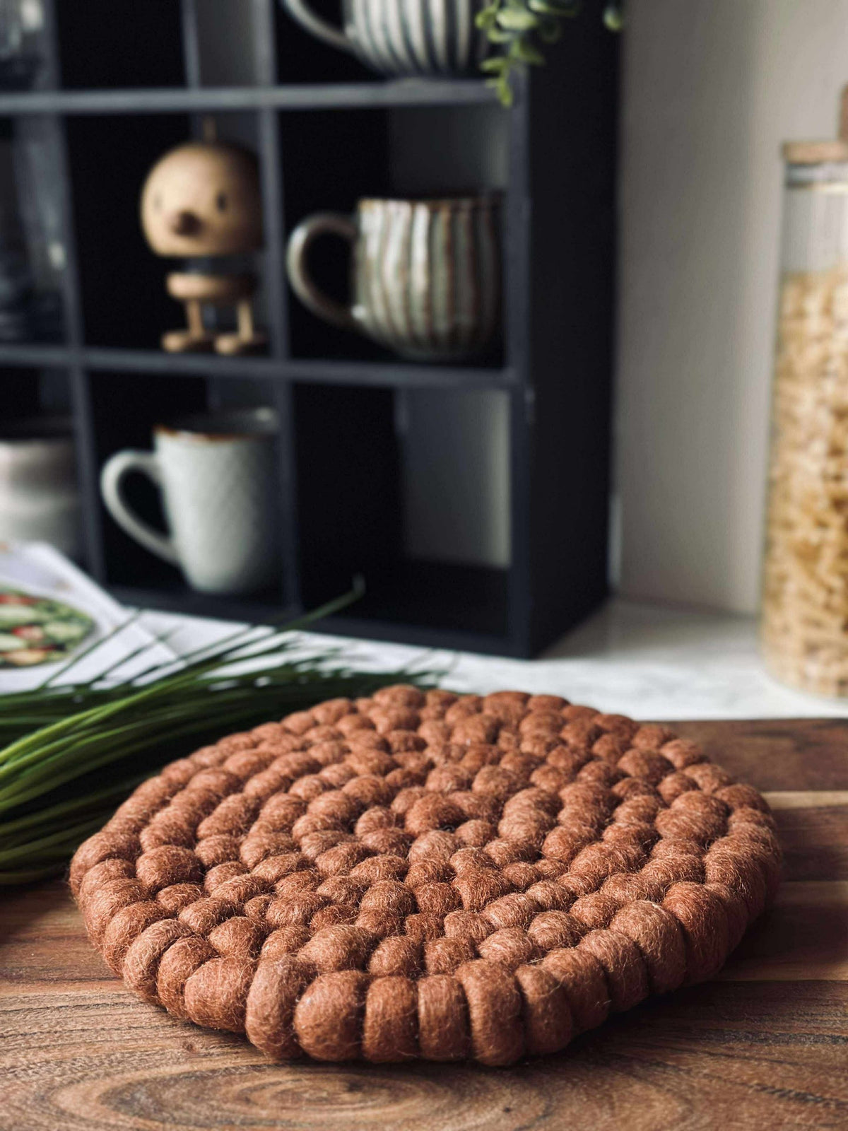 Sous-plat DOTS - Laine terracotta