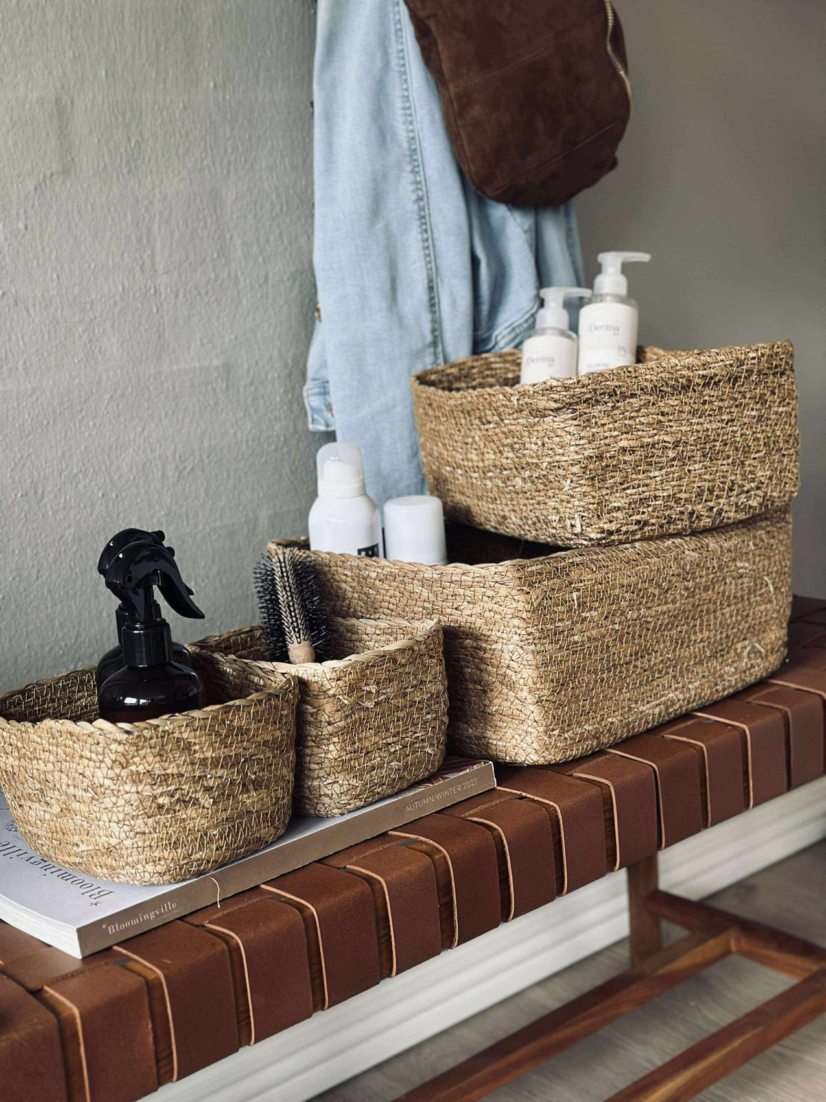Paniers tressés en herbes de mer - Lot de 4