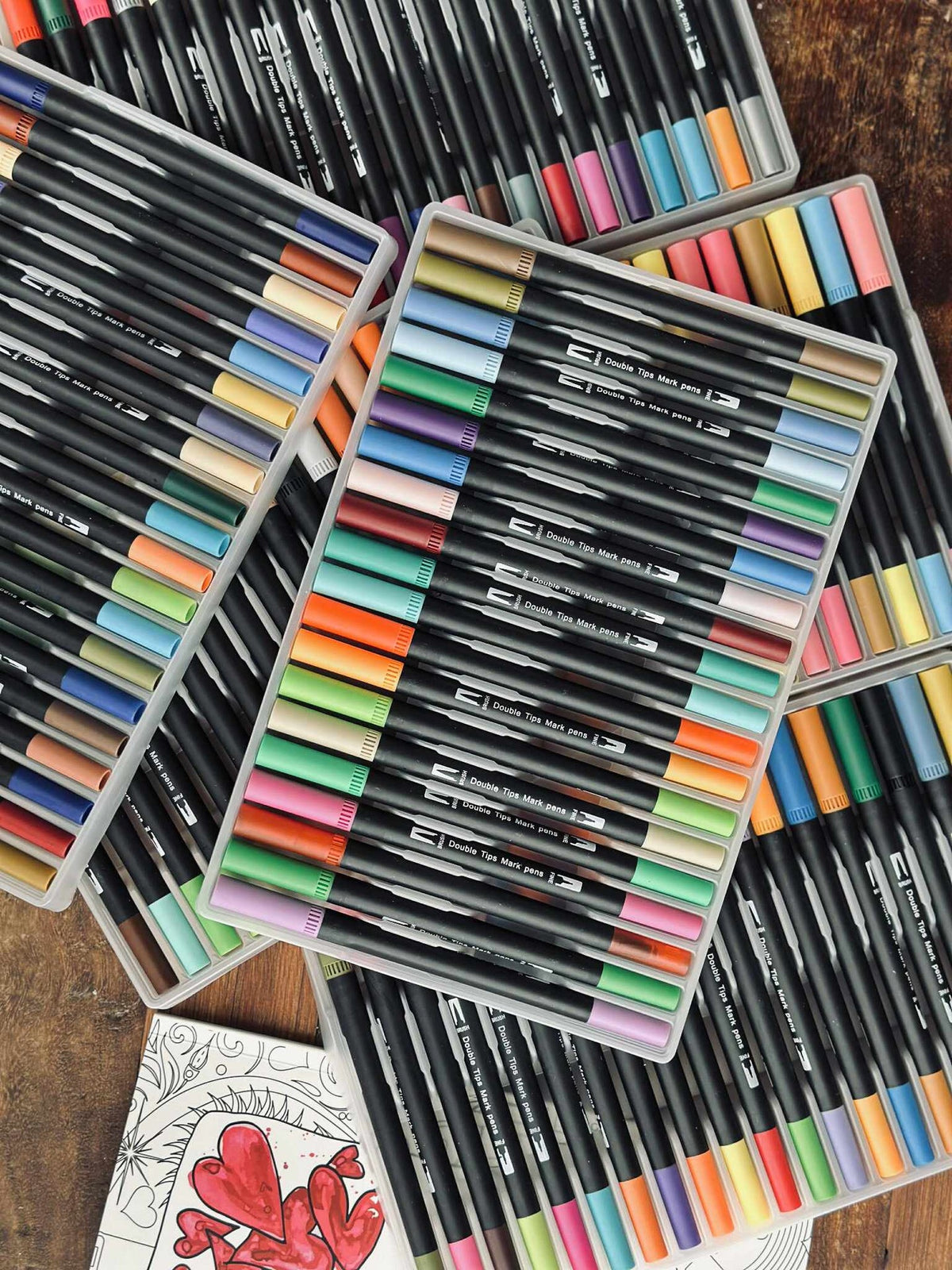 120 Brushpens à base d’eau double pointe