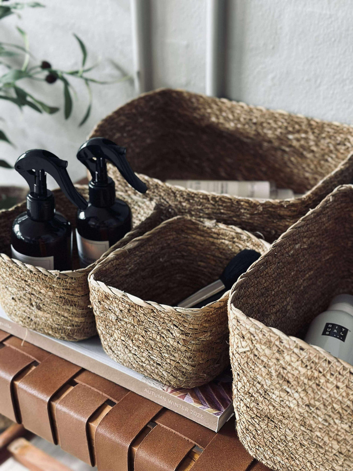 Paniers tressés en herbes de mer - Lot de 4