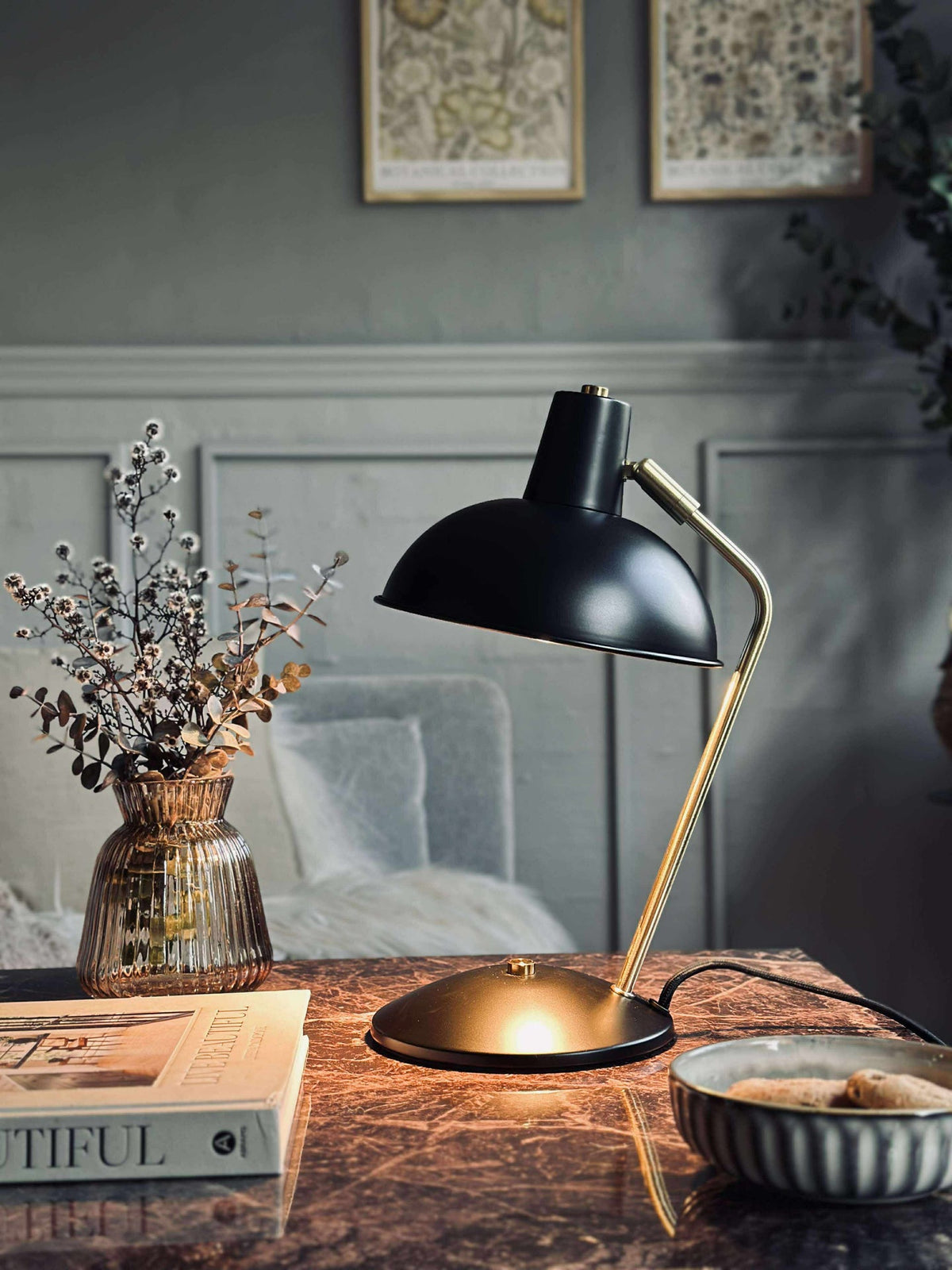 Lampe de table Retro - Noir / or