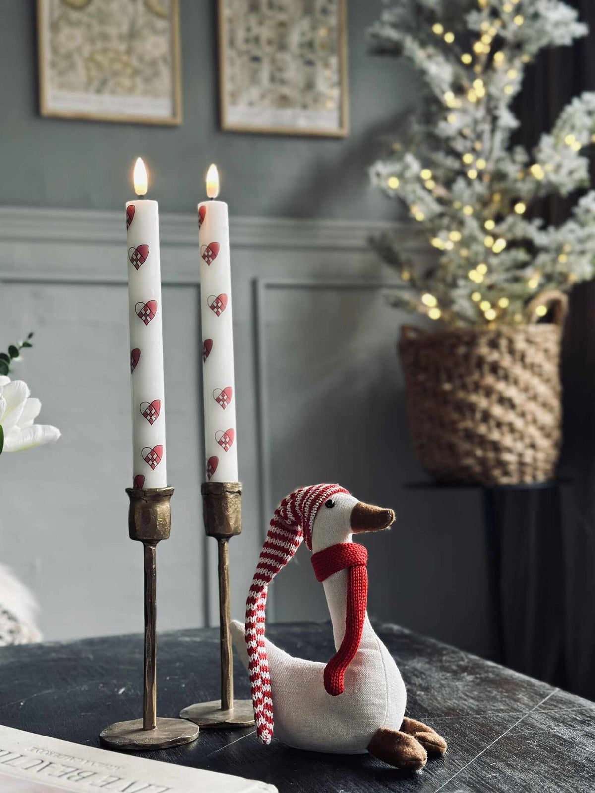 Bougies LED en forme de chandeliers 2 pièces - Cœurs