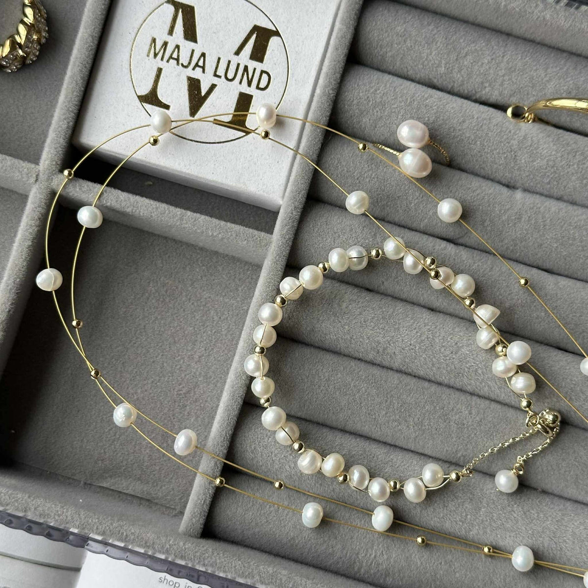 Collier ELENA - double chaîne avec perles de culture d’eau douce véritables