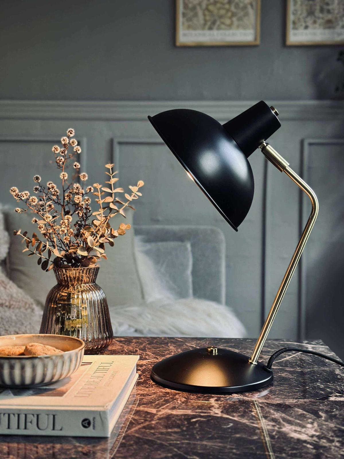 Lampe de table Retro - Noir / or