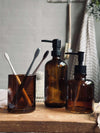 Gobelet à brosses à dents - Verre brun