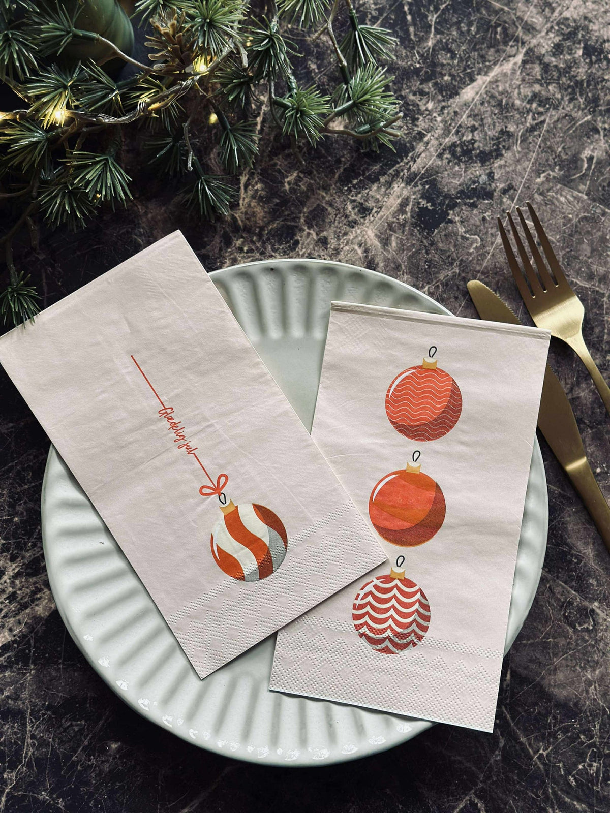 Serviettes de Noël - 20 pcs. Rouge / Sable