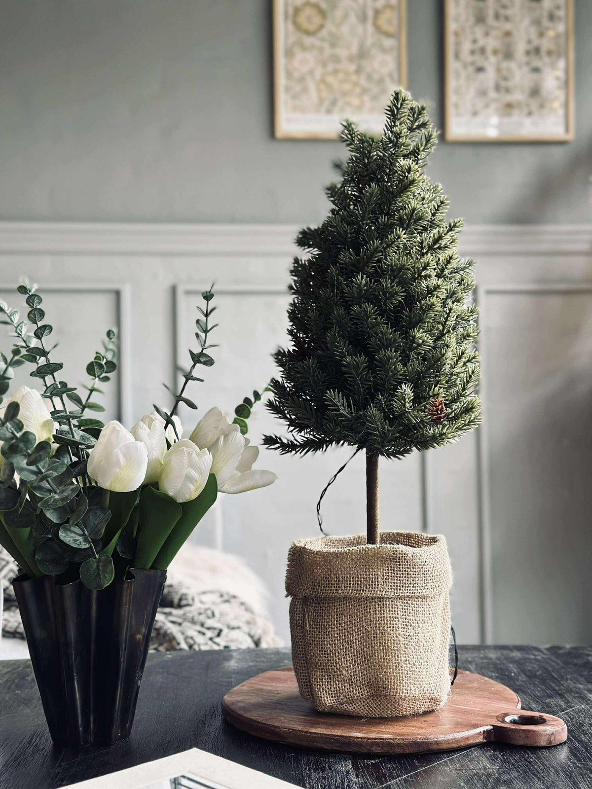 Sapin de Noël avec guirlande lumineuse - 50 cm.