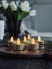 Bougies chauffe-plat avec LED - Glitter doré 6 pcs.