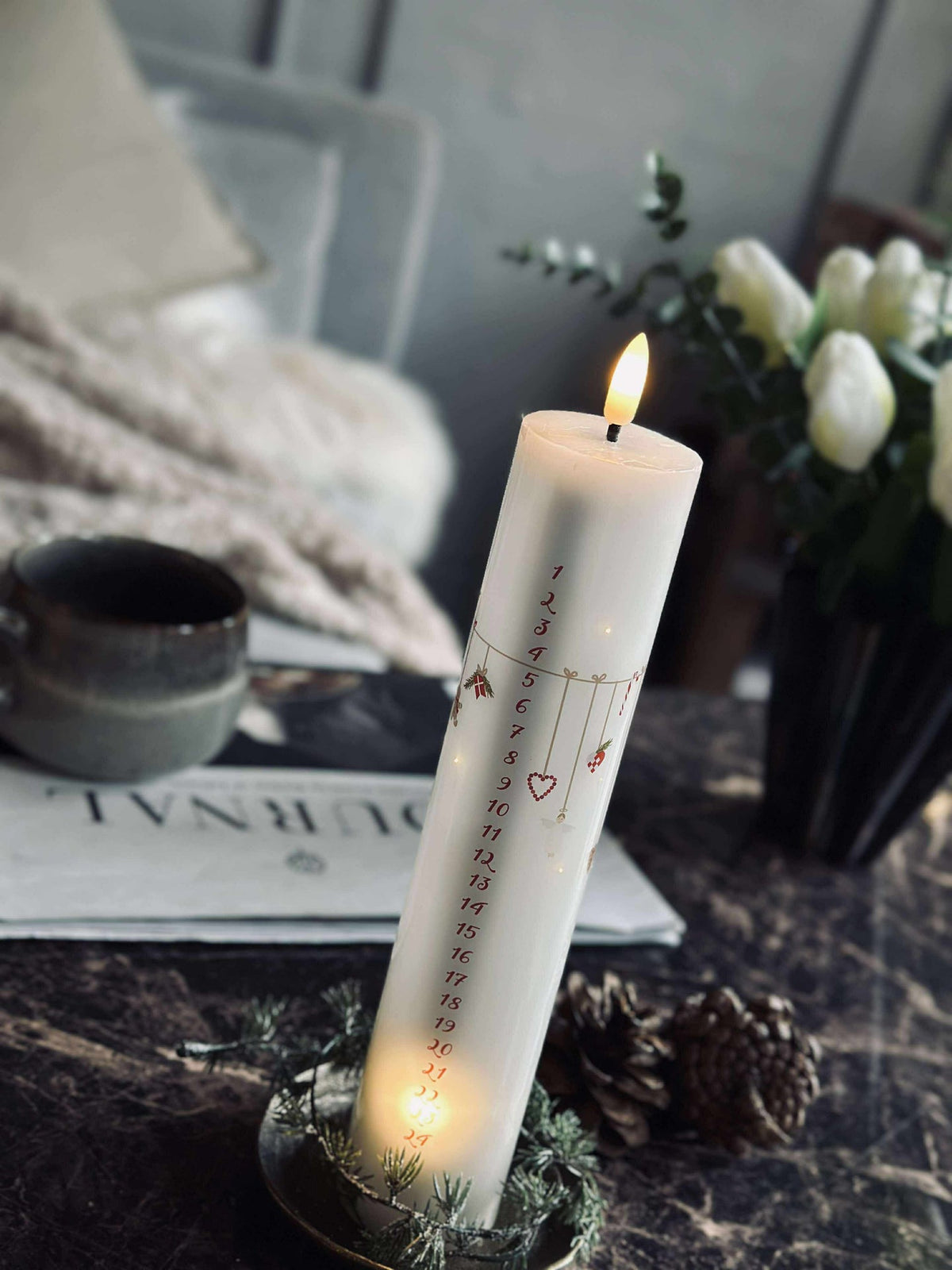 Bougie calendrier LED TWINKLE avec télécommande