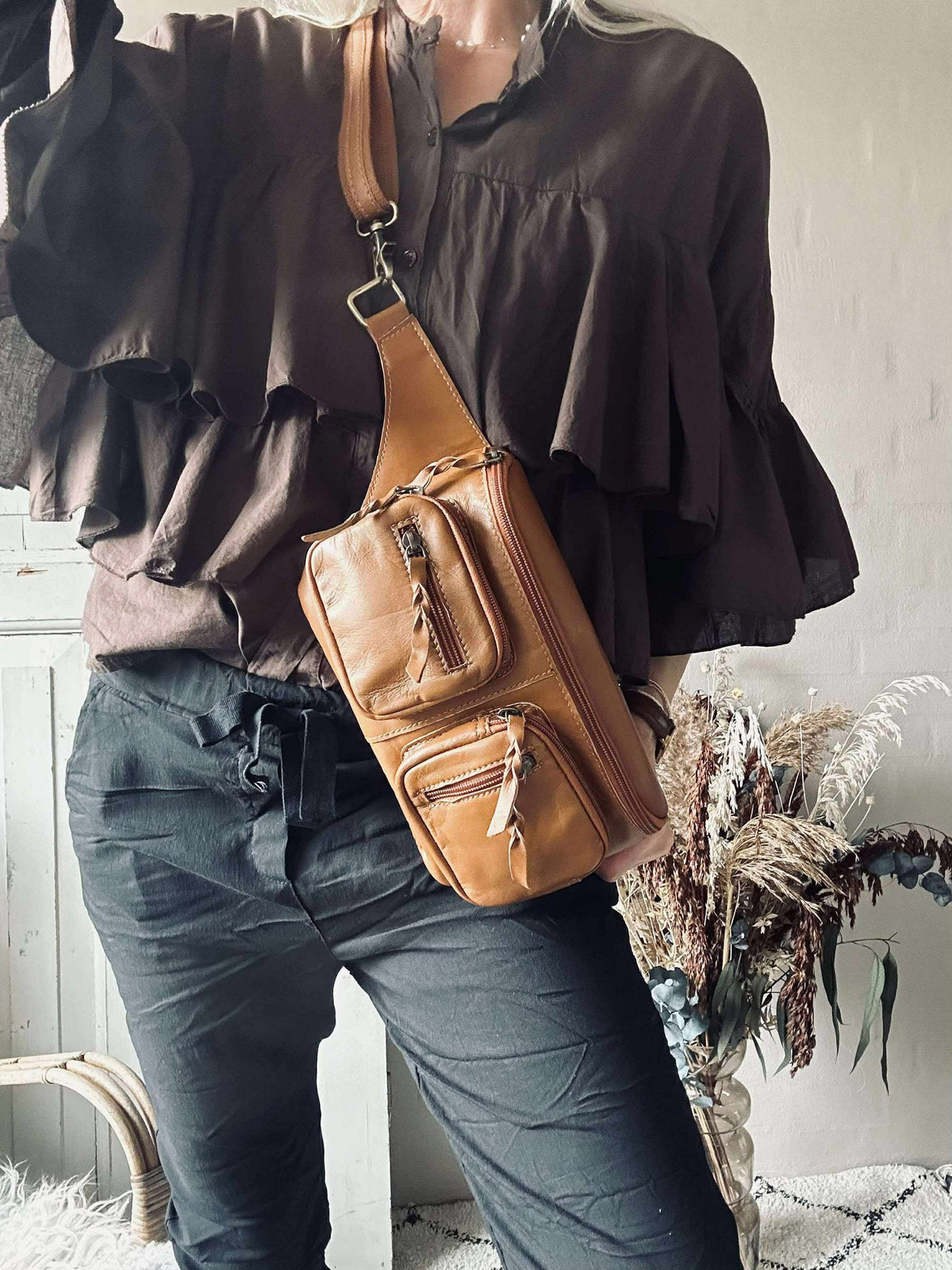 Sac banane Kaya - Cognac