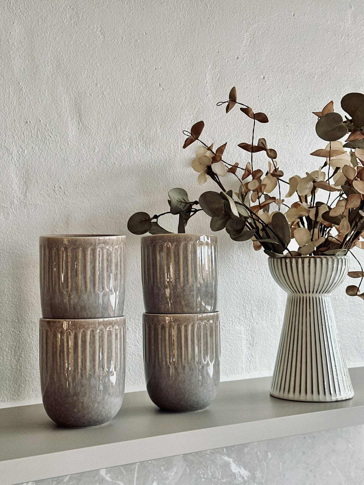 Mugs en grès – Lot de 4 - Plusieurs couleurs