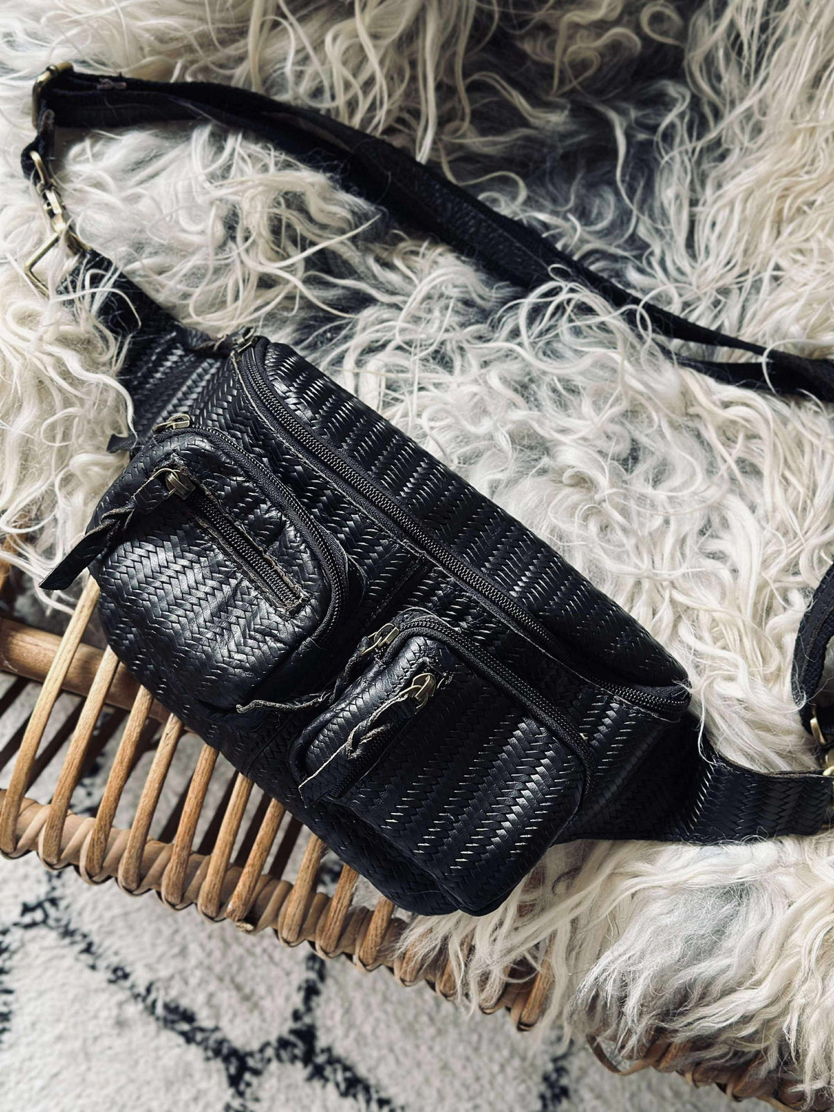 Sac banane Kaya - Tressage noir
