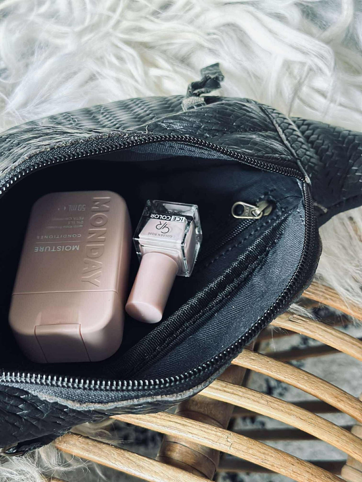 Sac banane Tasha - Tressage noir