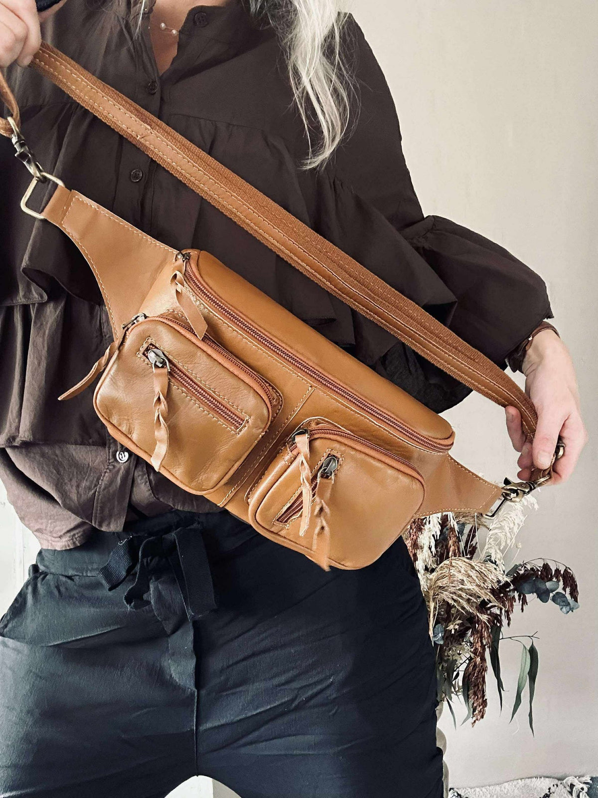 Sac banane Kaya - Cognac