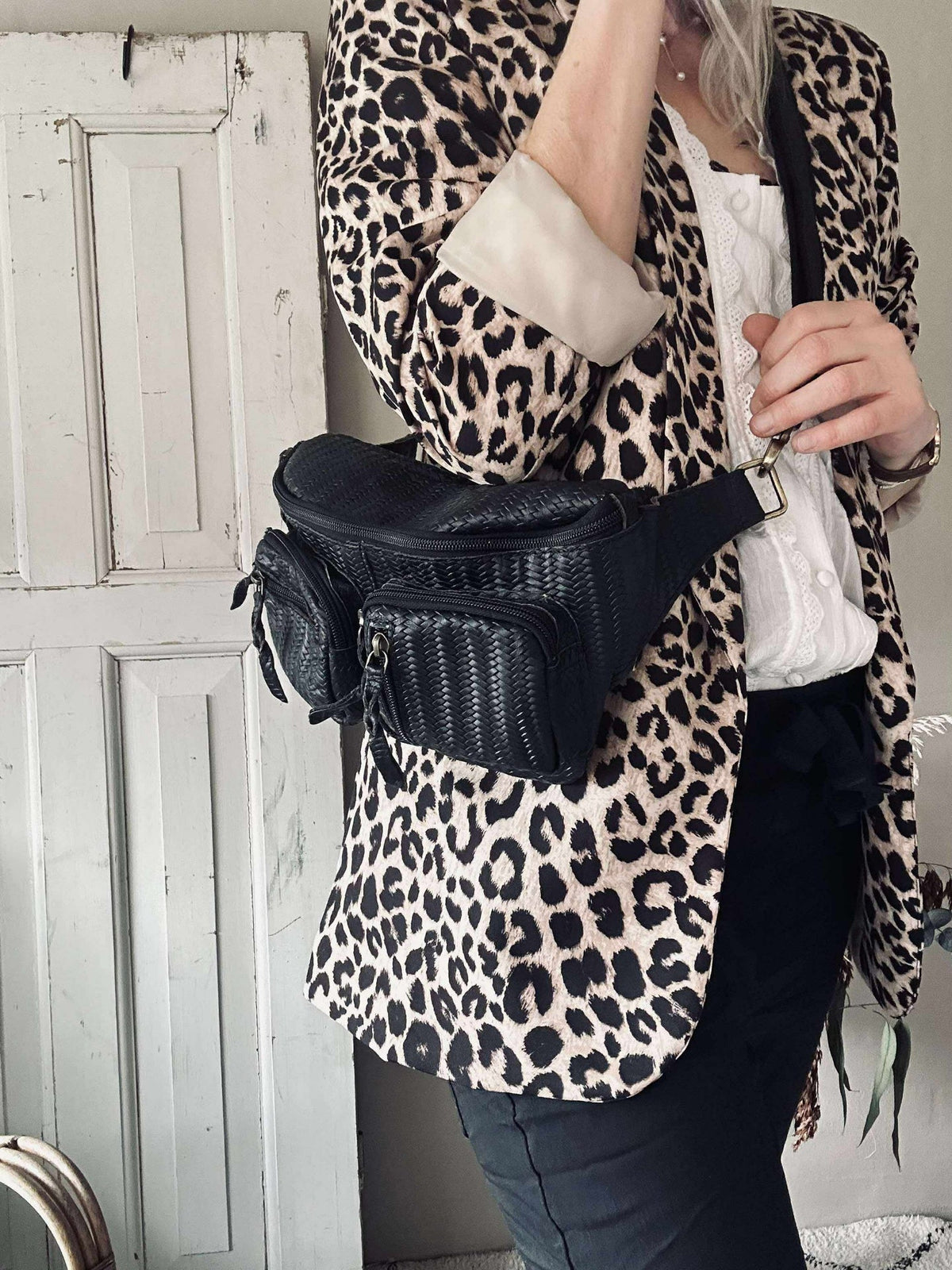 Sac banane Kaya - Tressage noir