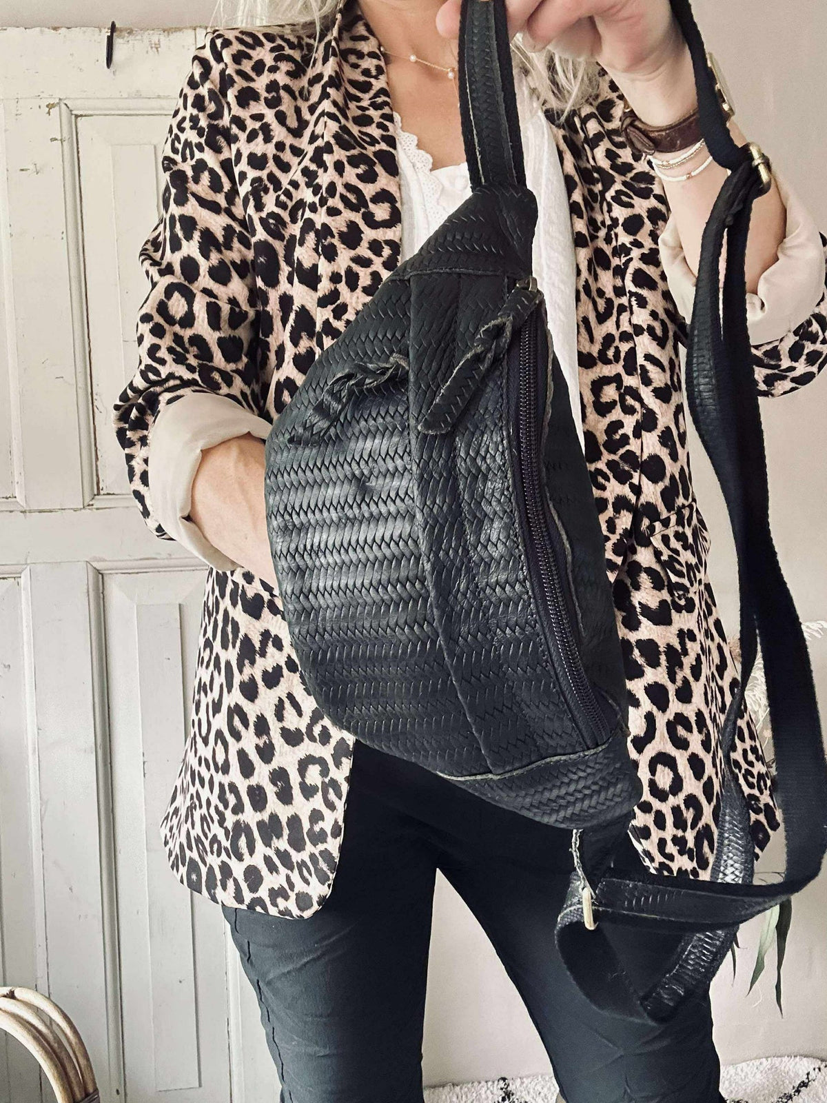 Sac banane Tasha - Tressage noir