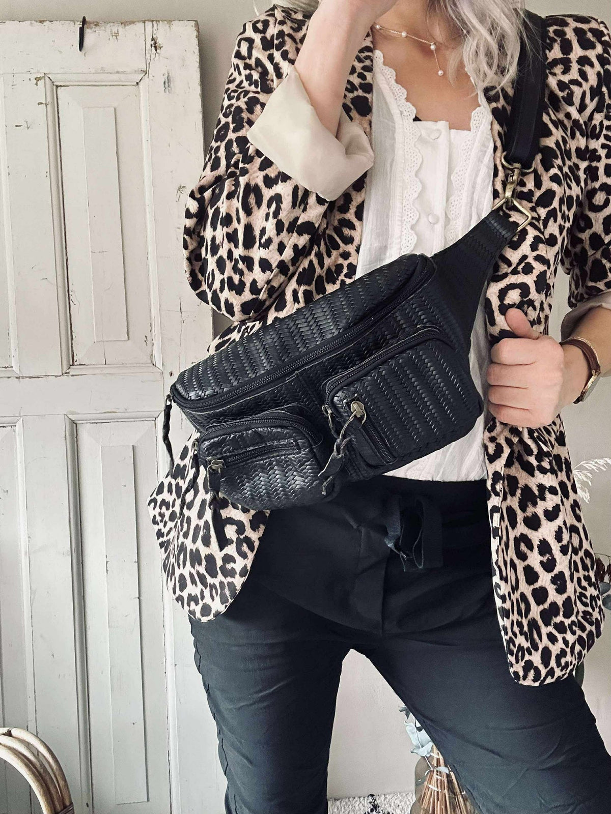Sac banane Kaya - Tressage noir