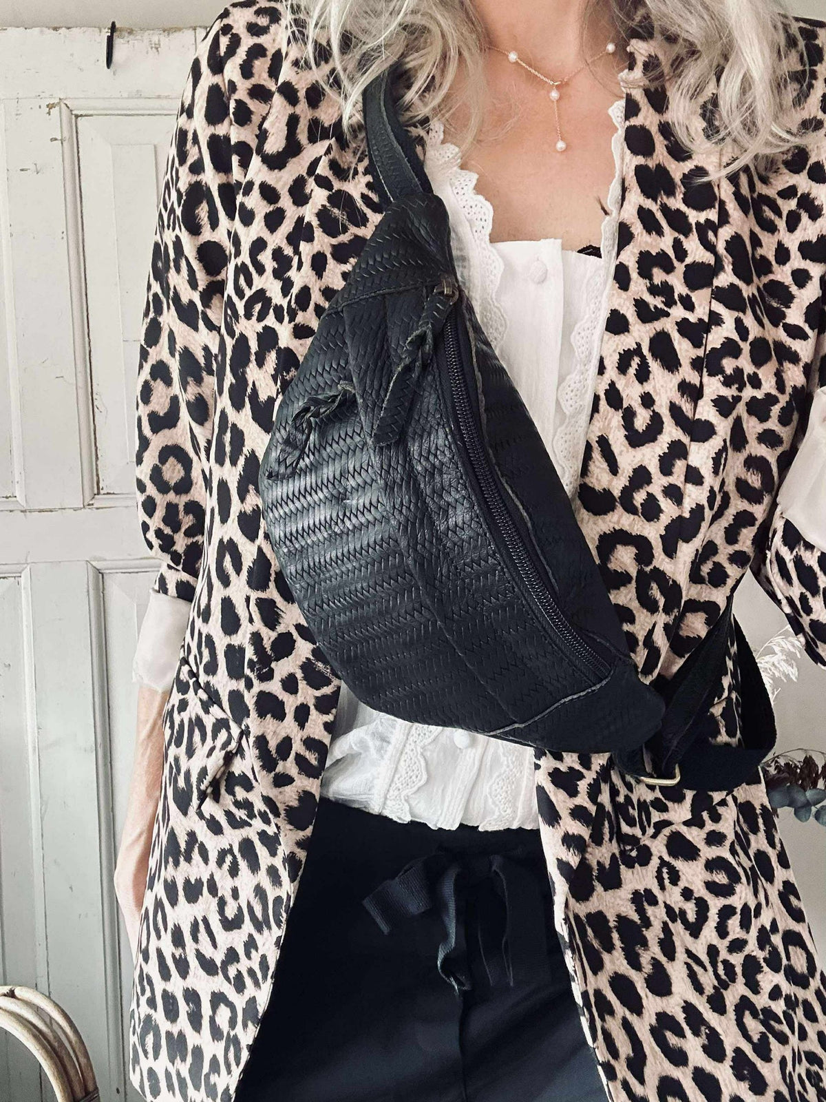 Sac banane Tasha - Tressage noir