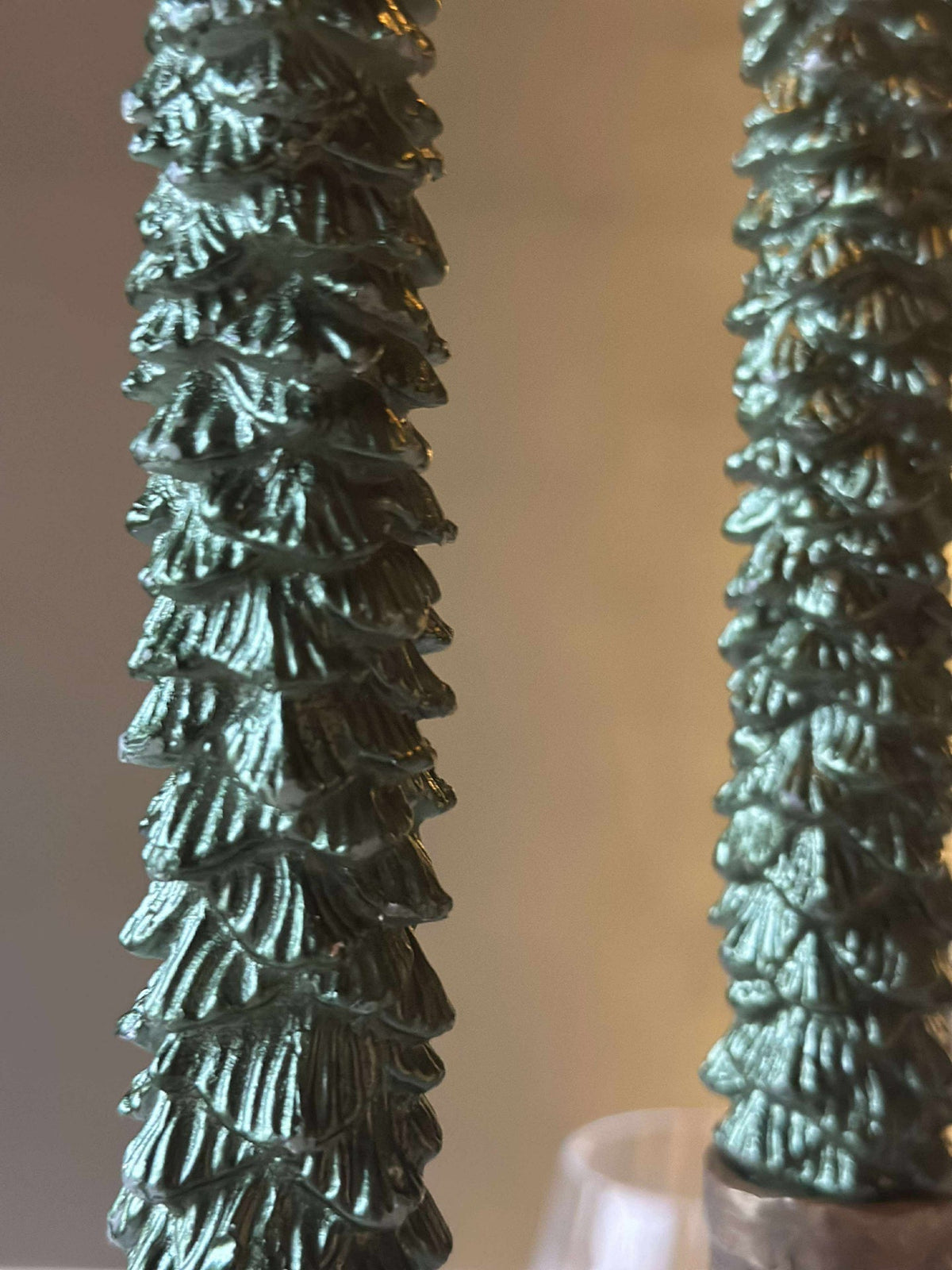 Bougies LED à flamme droite 2 pièces - Sapin de Noël vert
