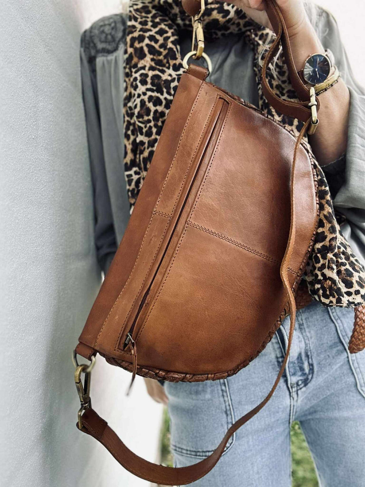 Sac banane Mika cognac