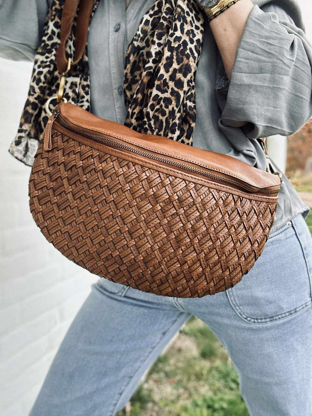 Sac banane Mika cognac