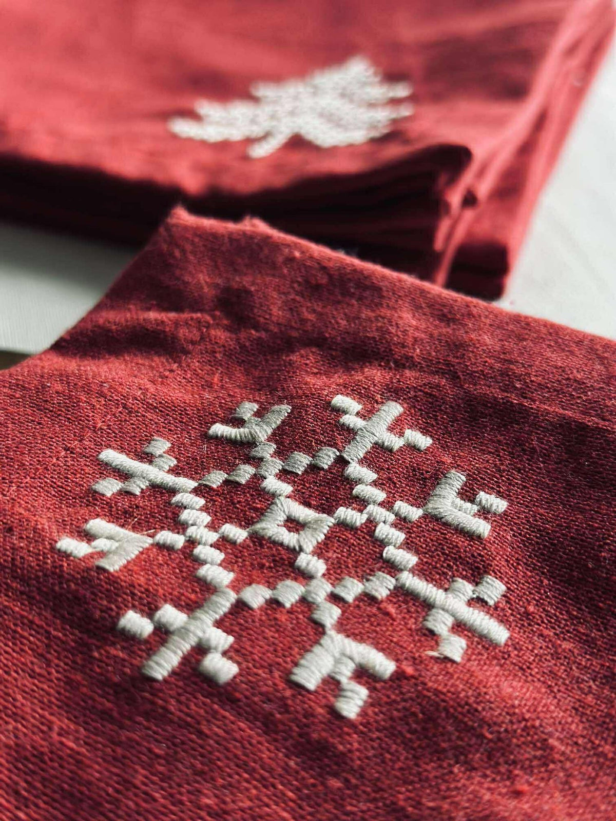 Serviettes de table Noël rouge - 4 pièces