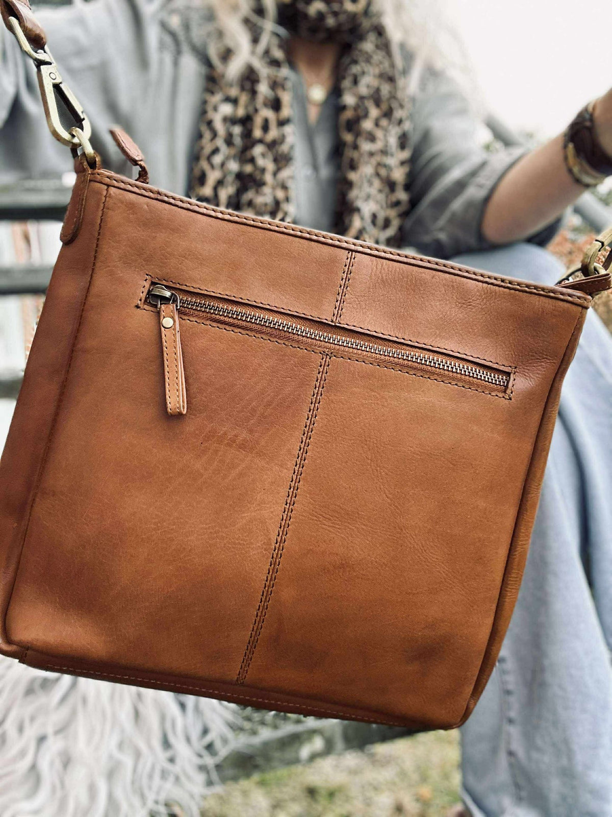 Sac bandoulière Mika medium - Cognac