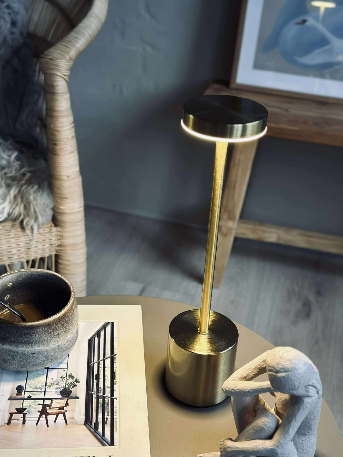 Lampe de table LED KELLY Or - rechargeable