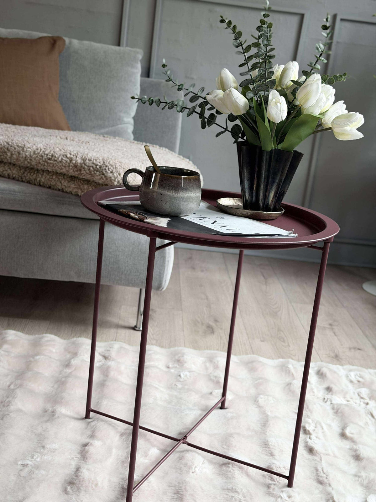 Table d’appoint - Métal bordeaux