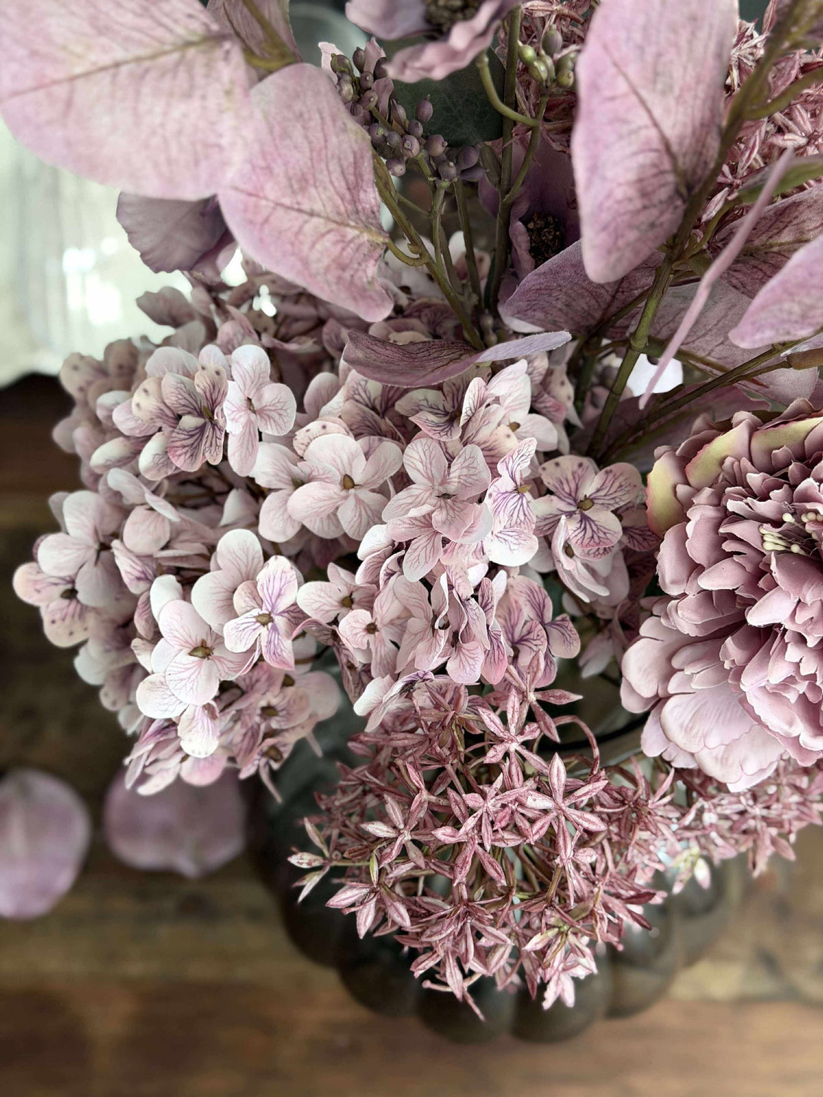 Bouquet d’hortensias - Lilas / rose