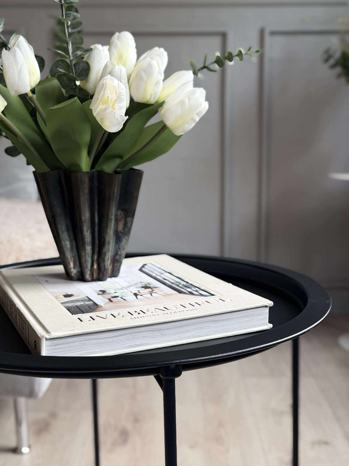 Table d’appoint en plateau - Métal noir