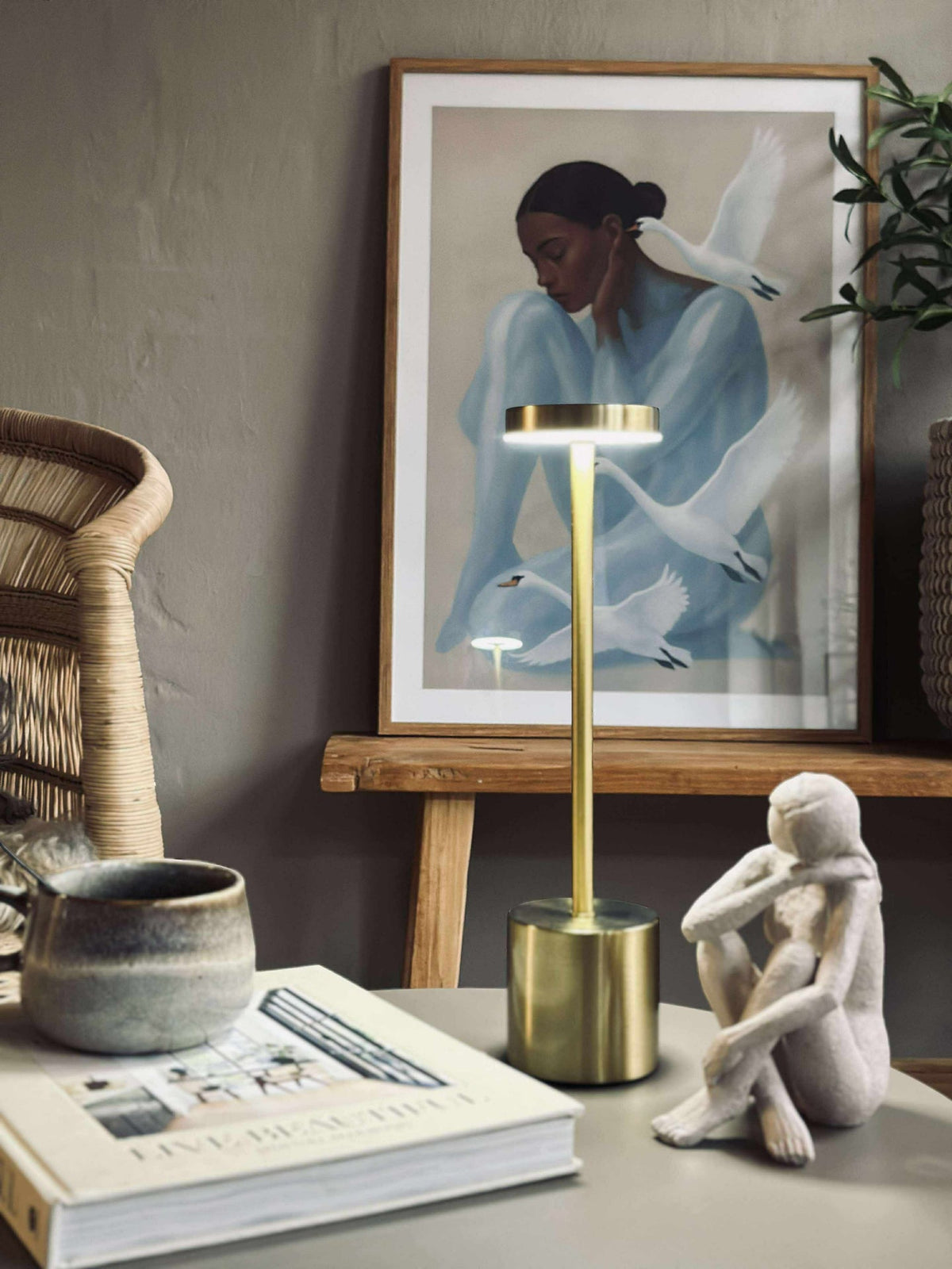 Lampe de table LED KELLY Or - rechargeable