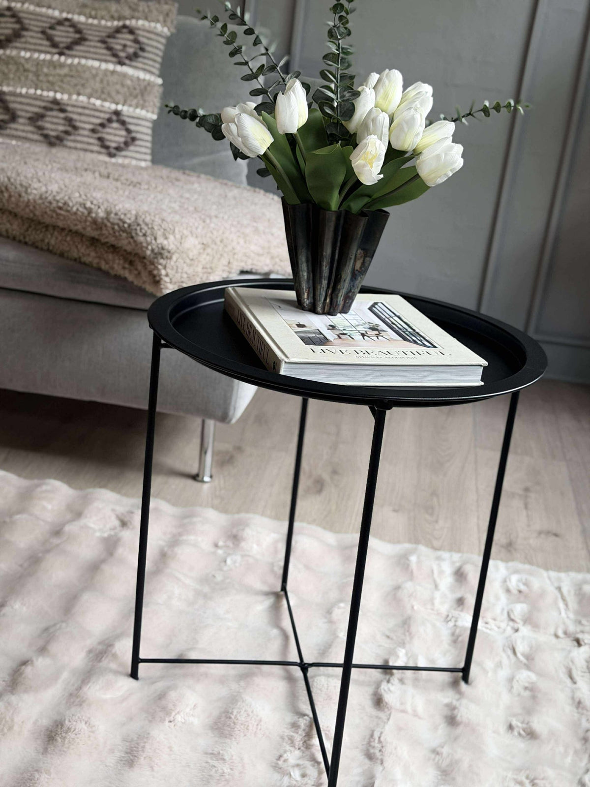 Table d’appoint en plateau - Métal noir