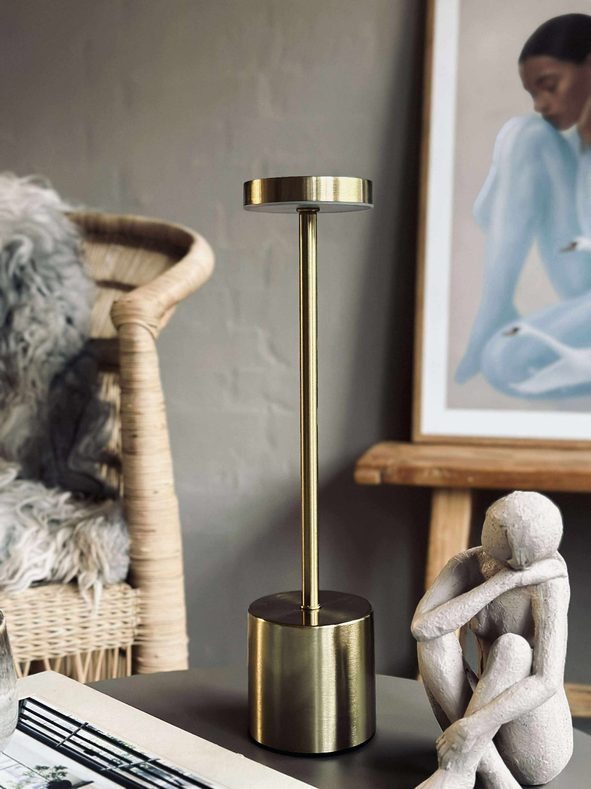 Lampe de table LED KELLY Or - rechargeable