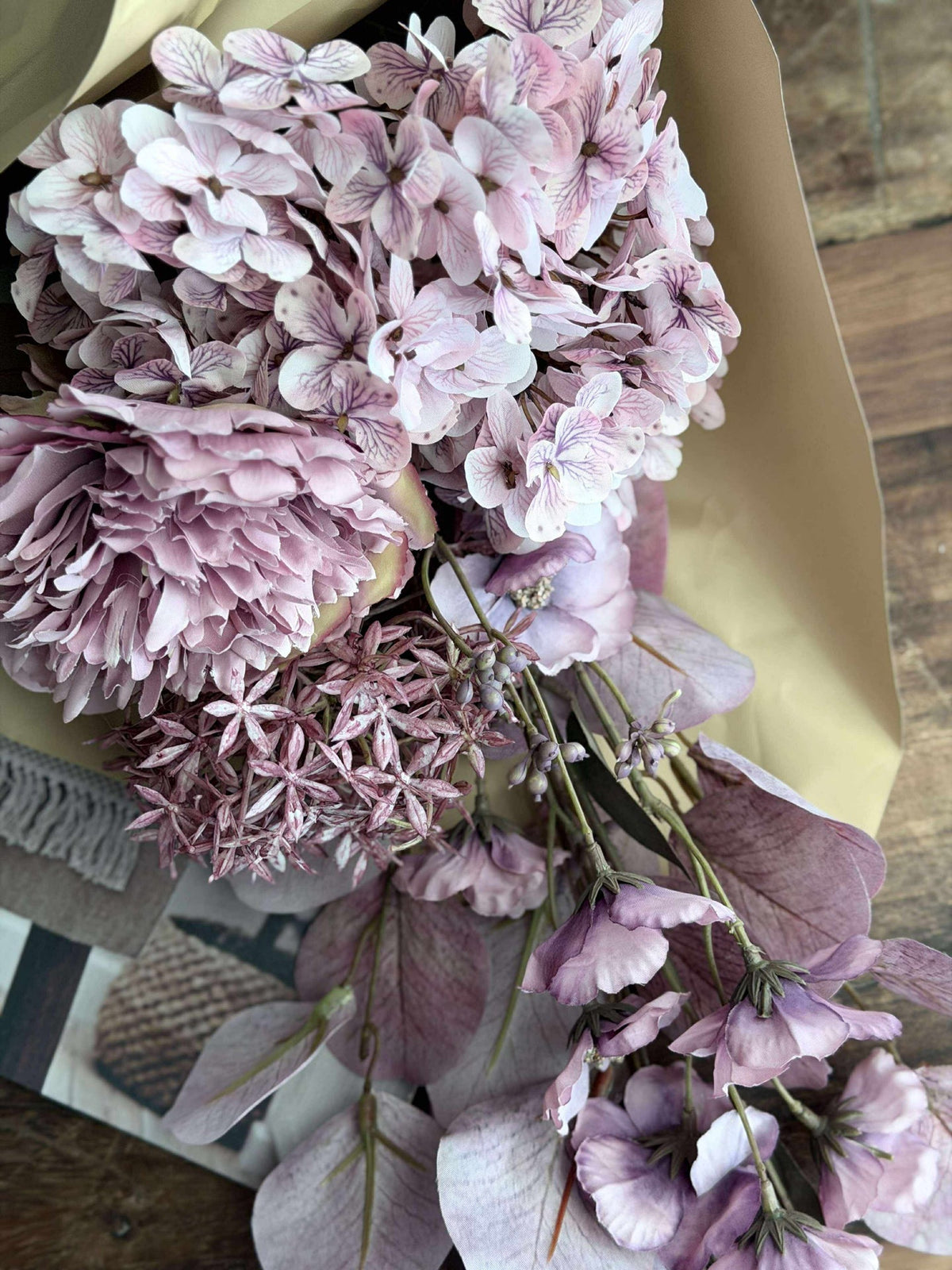 Bouquet d’hortensias - Lilas / rose