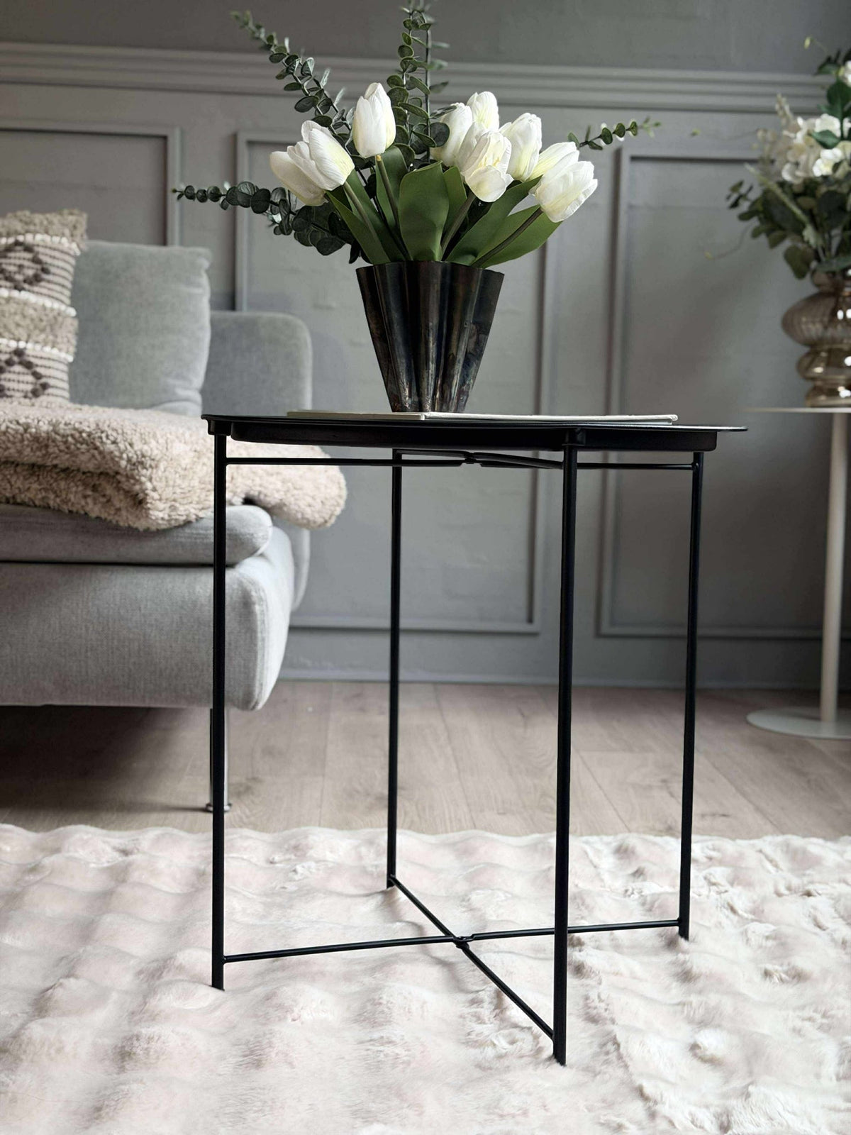 Table d’appoint en plateau - Métal noir