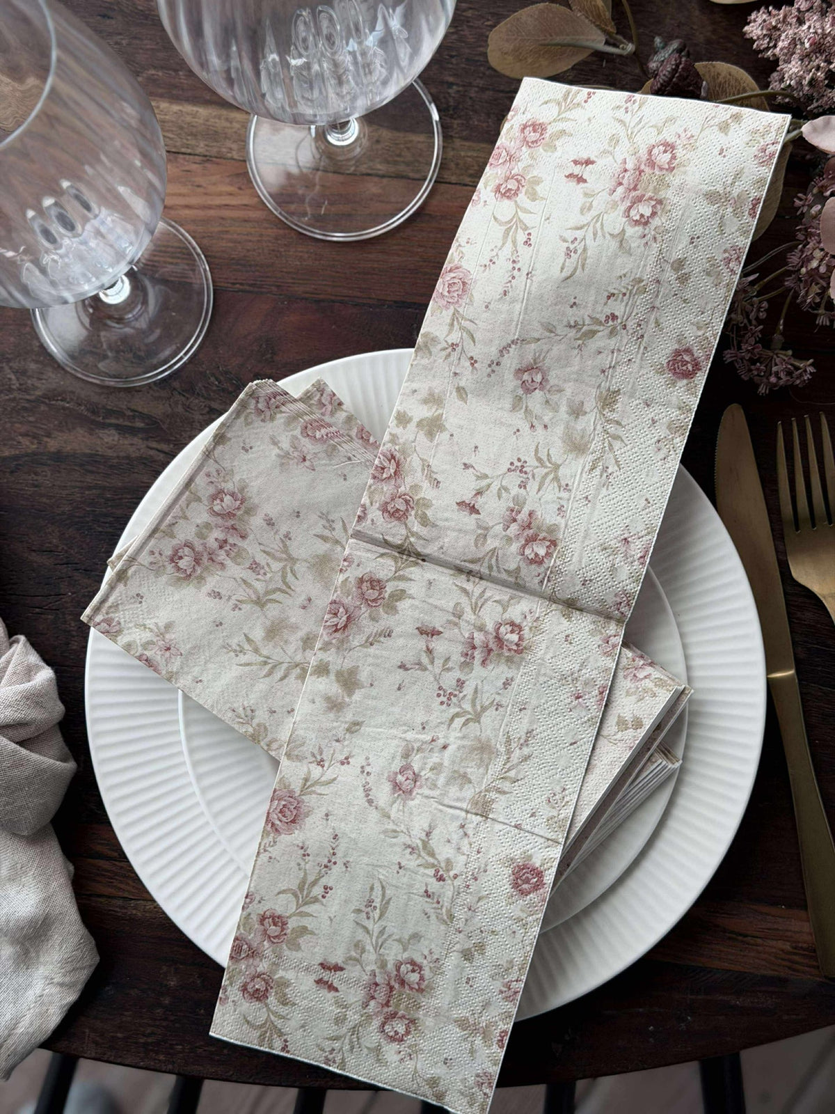Serviettes Mini roses - 20 pcs.
