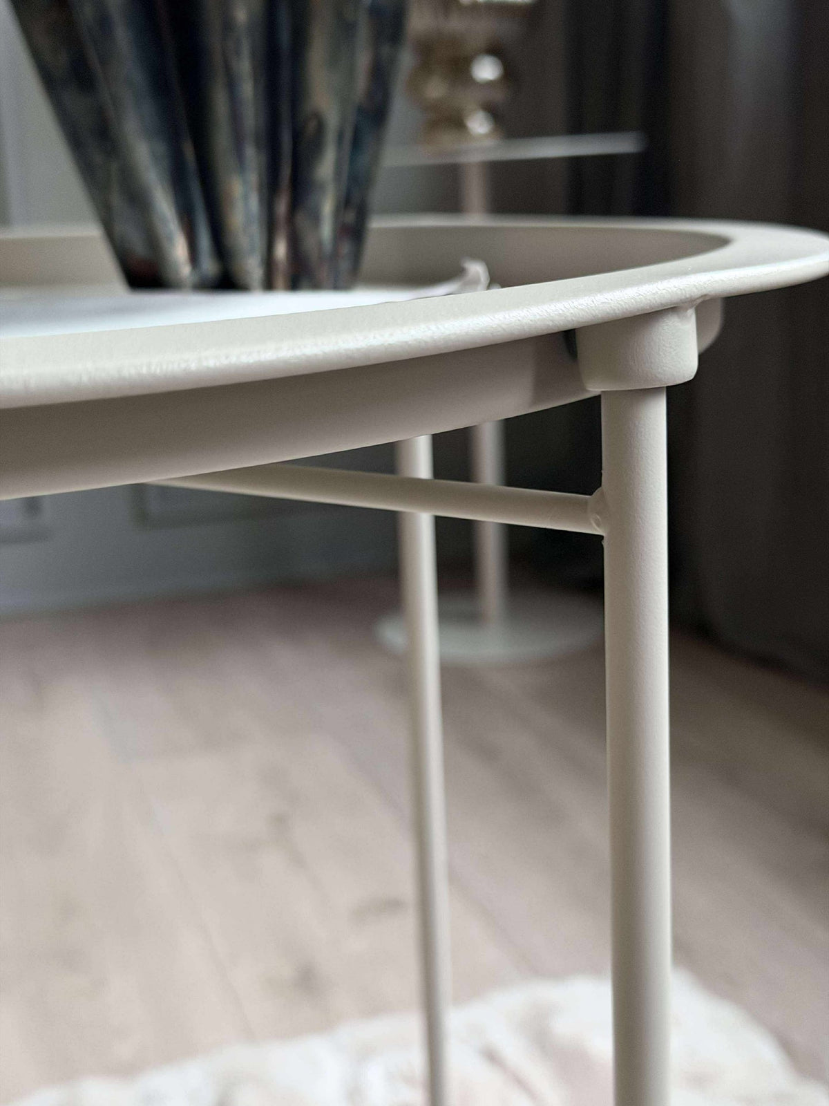 Table plateau - Métal blanc