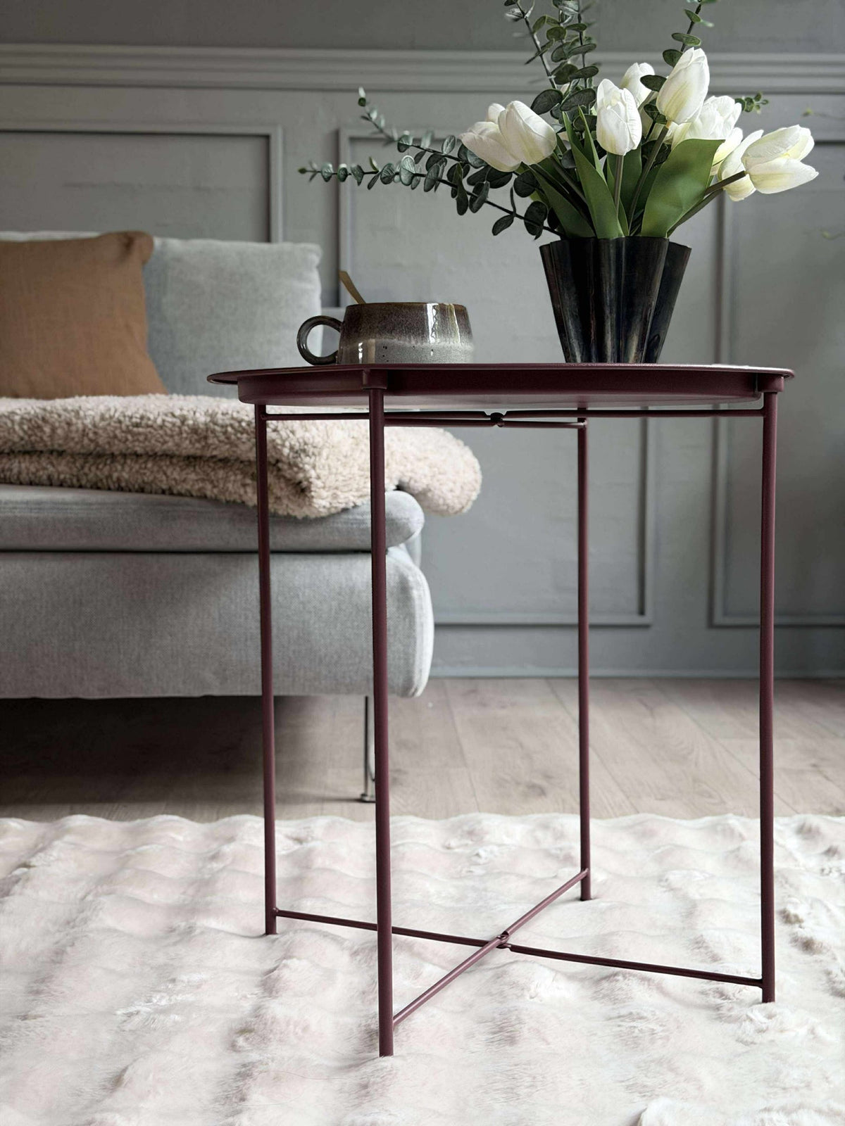 Table d’appoint - Métal bordeaux