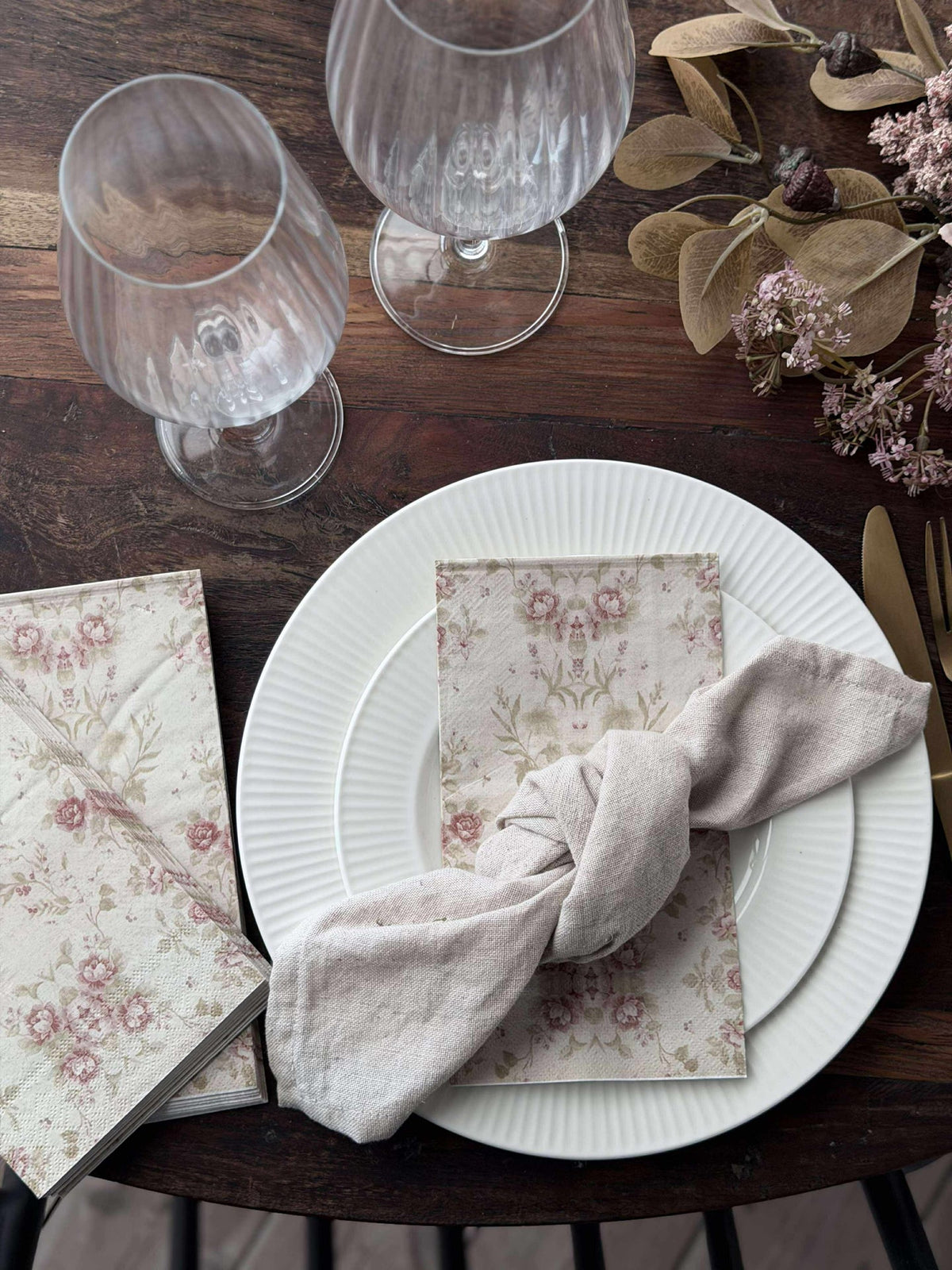 Serviettes Mini roses - 20 pcs.