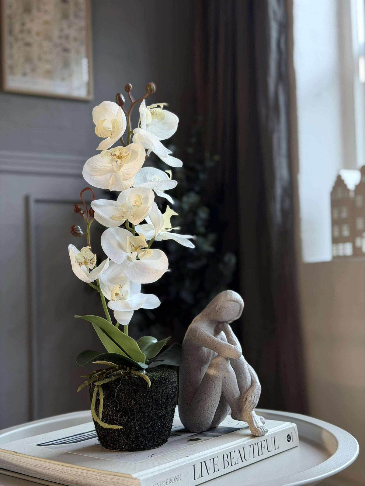 Boule de mousse orchidée