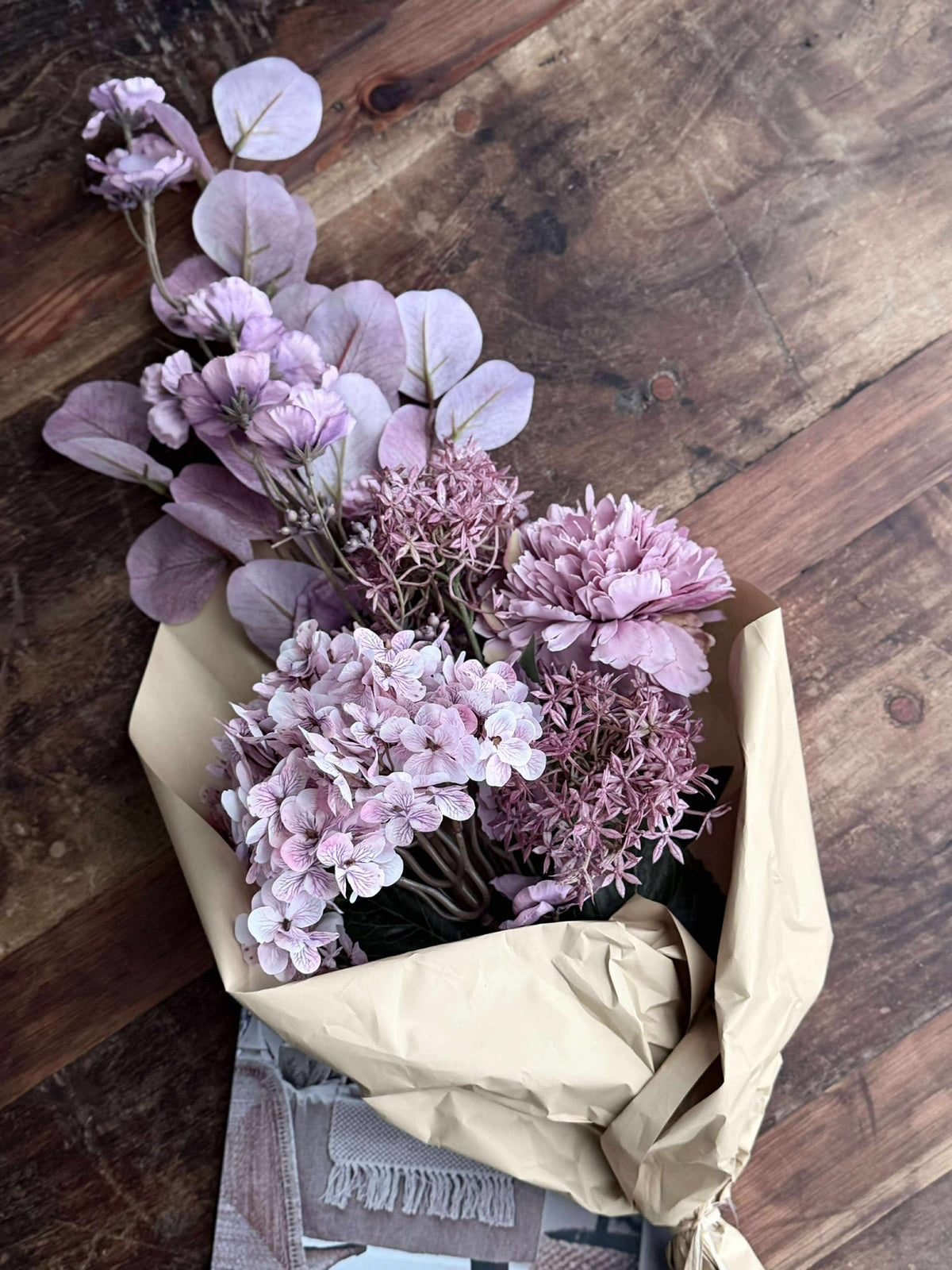 Bouquet d’hortensias - Lilas / rose
