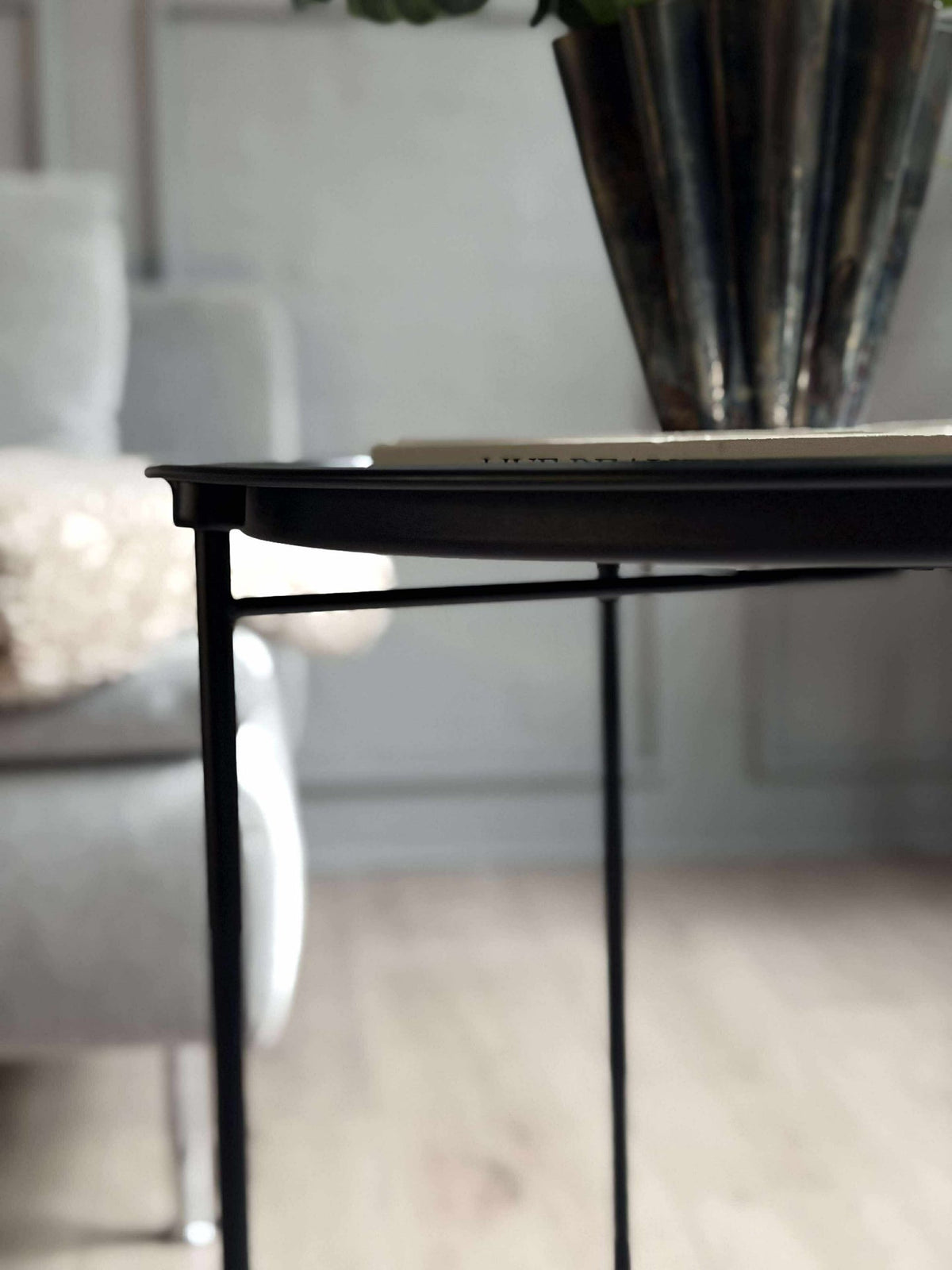 Table d’appoint en plateau - Métal noir