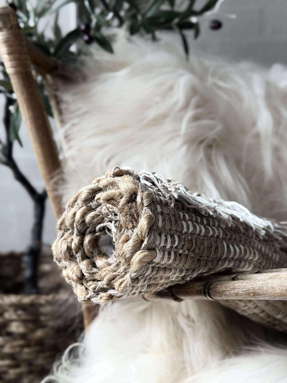 Paillasson Jute avec franges - Naturel