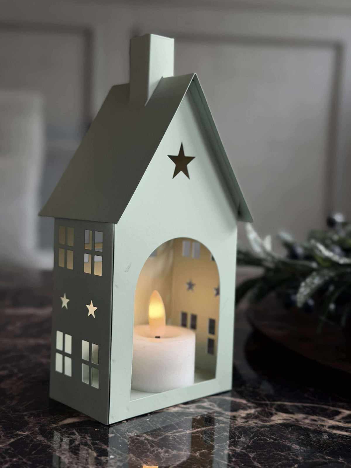 Maison photophore - Blanc ou vert