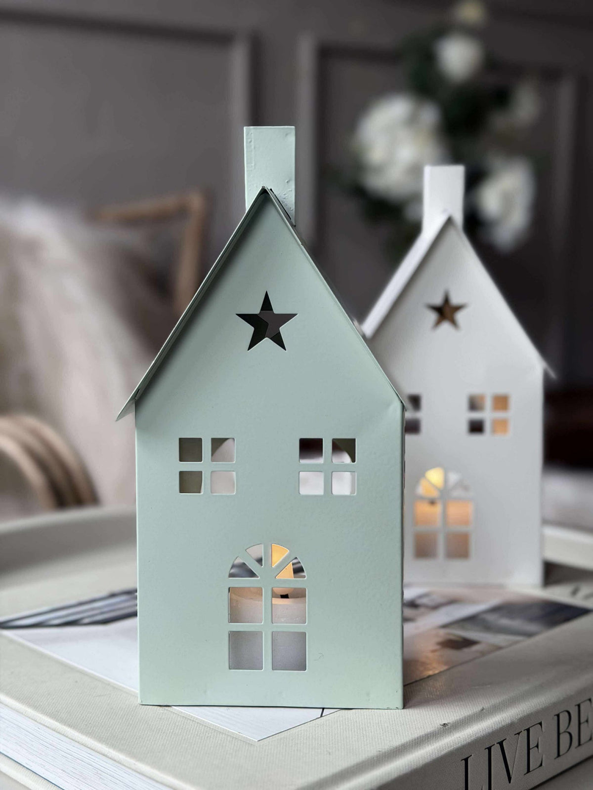 Maison photophore - Blanc ou vert