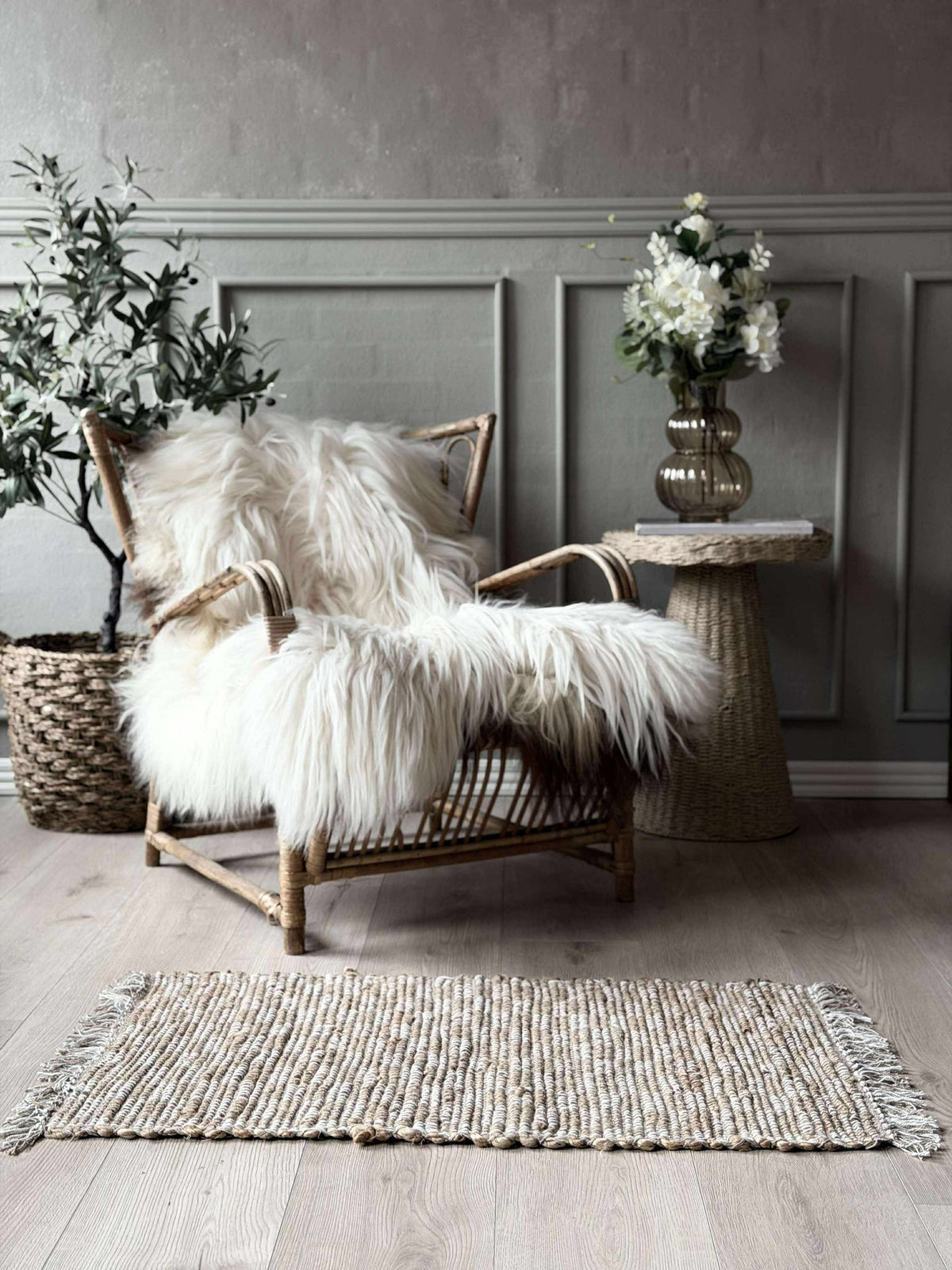 Paillasson Jute avec franges - Naturel